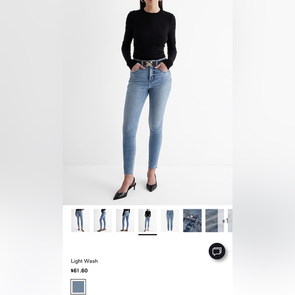 Express Women's Skinny Jeans - Light Blue